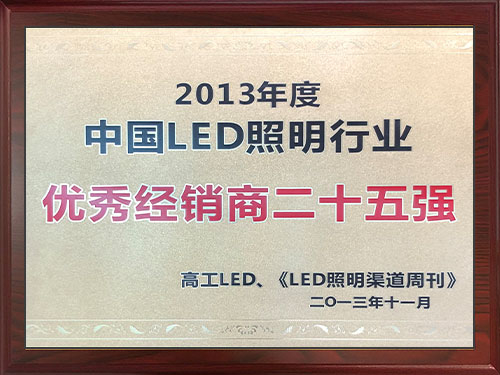 2013年度中国LED照明行业-优秀经销商二十五强