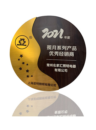 常州名家汇被评为上海亚明2021年度揽月系列产品优秀经销商